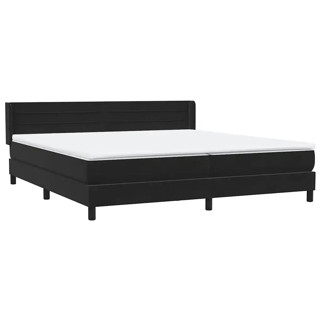 Giroletto a Molle con Materasso Nero 200x220 cm in Velluto 3318257