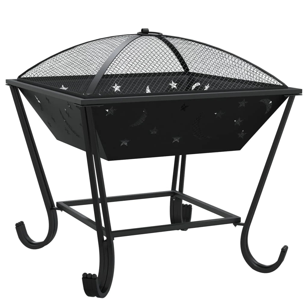 Caminetto con attizzatoio 50 cm XXL acciaio nero 02_0005962