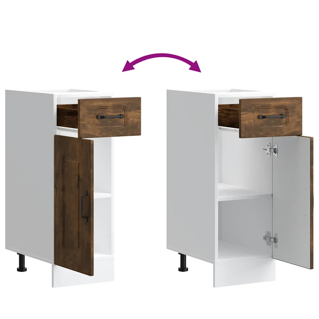 Base da Cucina Kalmar Rovere Fumo in Legno Multistrato 853462