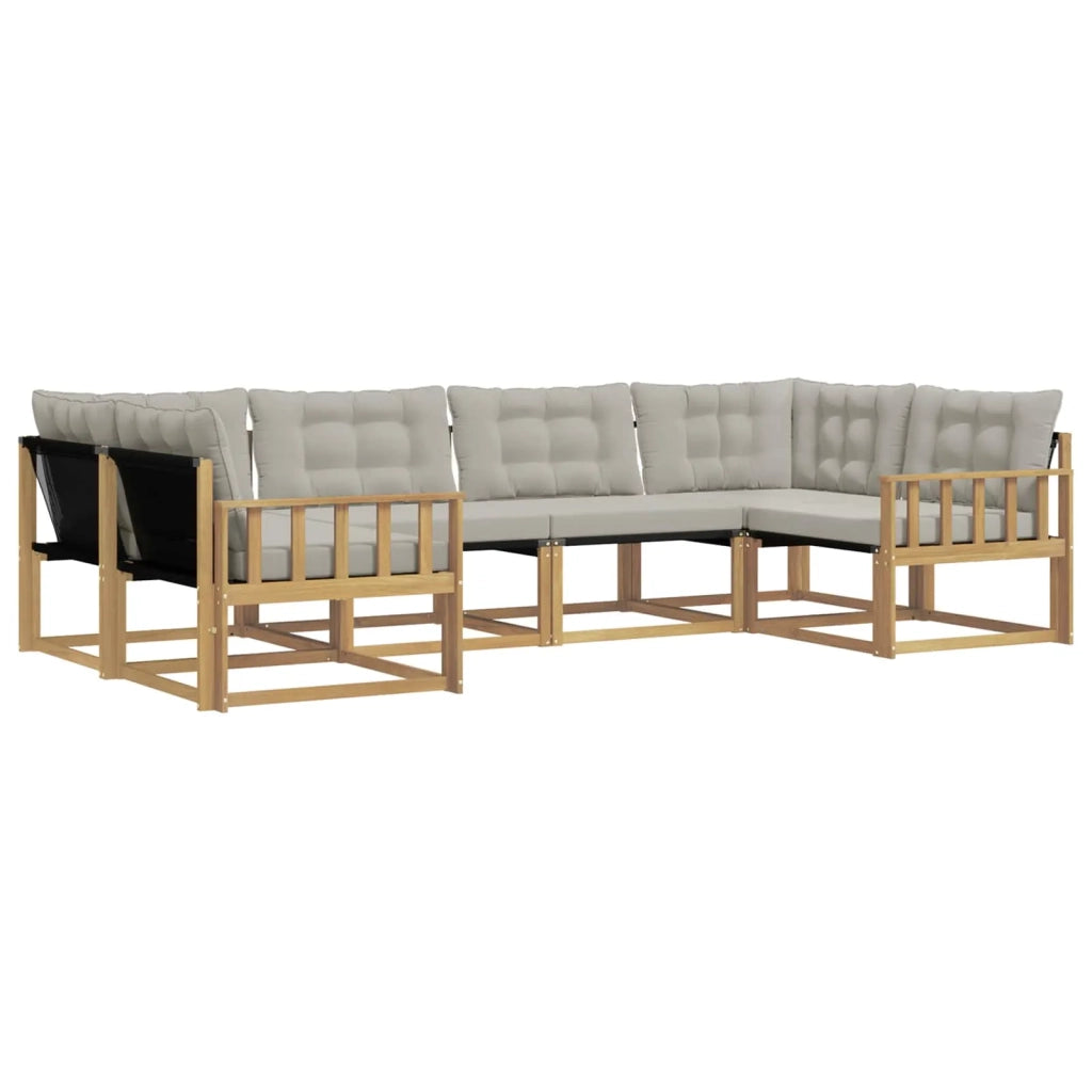 Set di divani da esterno 6 pz Bianco e Grigio Chiaro 3389017