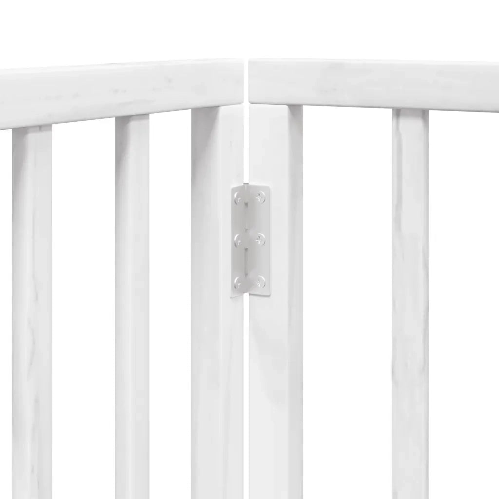 vidaXL Cancello Cani Porta Pieghevole Bianco 4 Pannelli 320 cm Pioppo