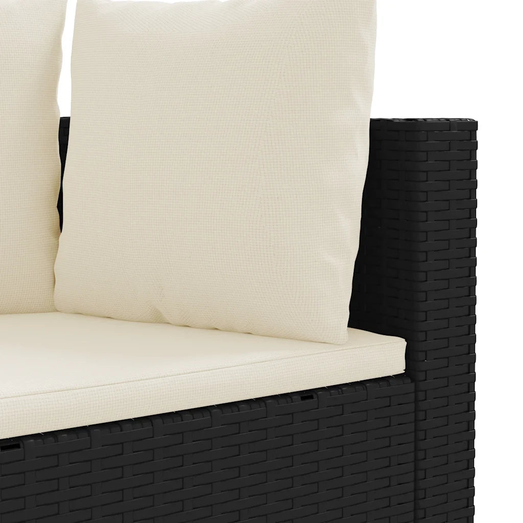 Set Divani da Giardino 3 pz | Set Salotto da Giardino con Cuscini in Polyrattan Nero