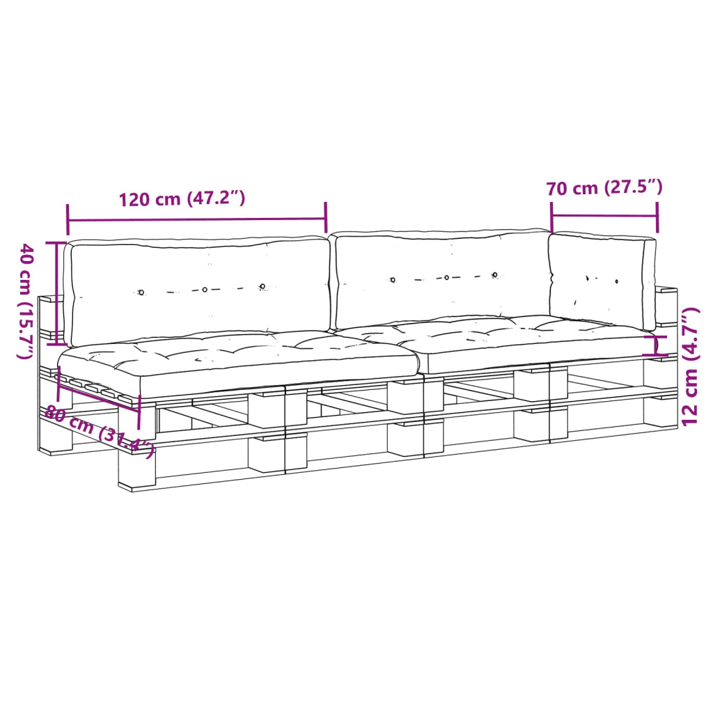 Cuscini per Pallet 5 pz Verde Intenso in Tessuto 3217141