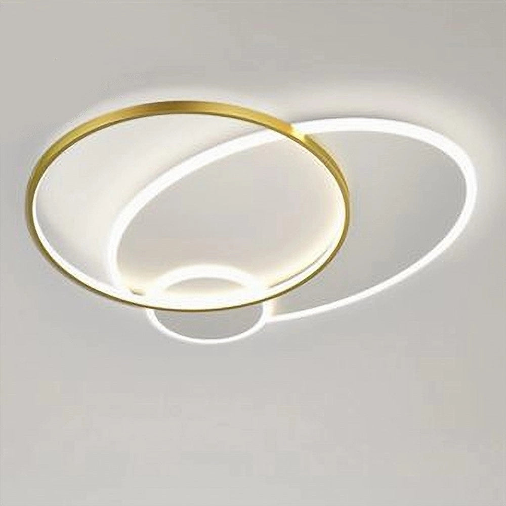 Trade Shop - Plafoniera Led 42w Cerchio Oro Bianco Moderno Soffitto Tonda Luce Naturale 71554 -