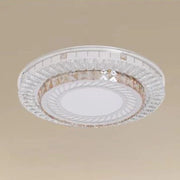 Trade Shop - Plafoniera Da Soffitto 45w ø40cm Led Design A Strati Con Cristalli Luce Fredda 66966 -