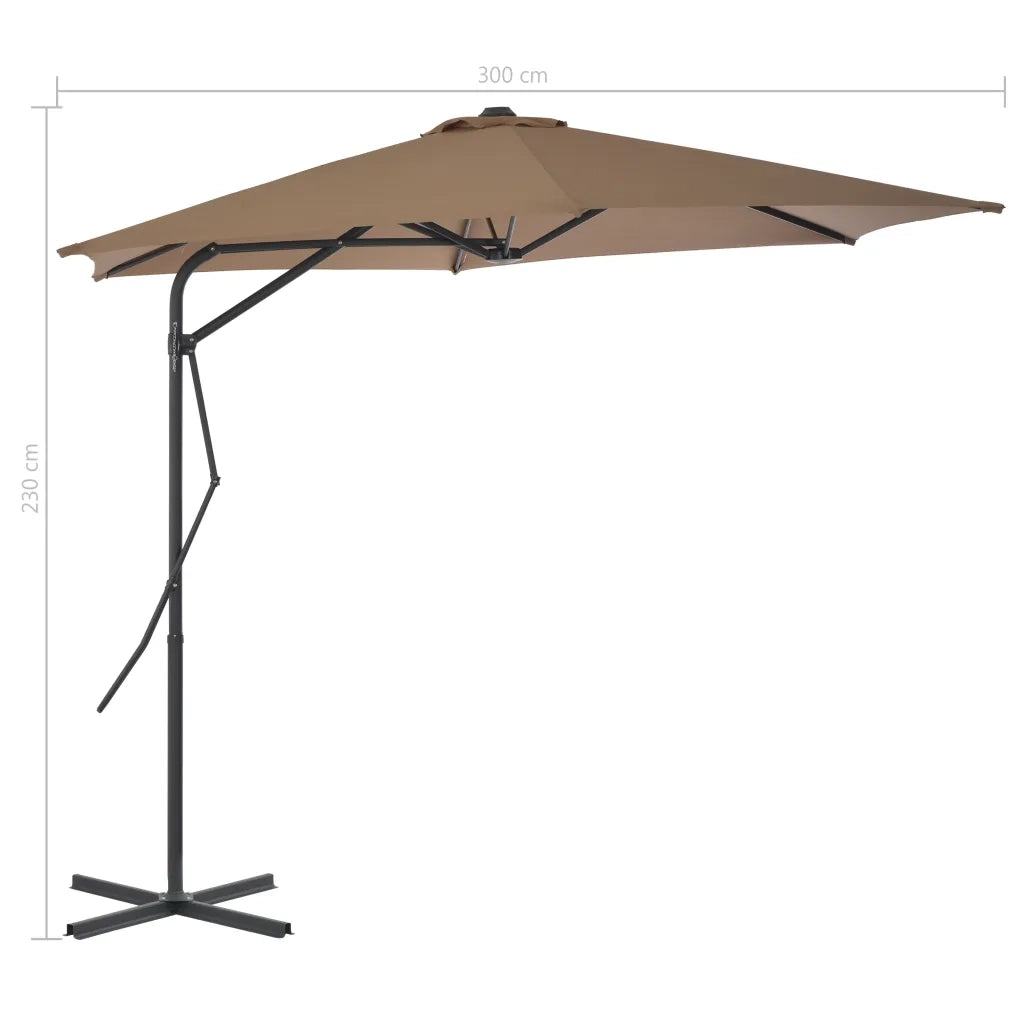 Ombrellone da Esterni con Palo in Acciaio 300 cm Grigio Talpa cod mxl 15627