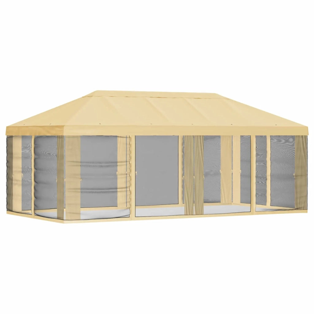 Copertura Gazebo con Pareti Laterali Crema 600,5 x 300,5 cm 900436