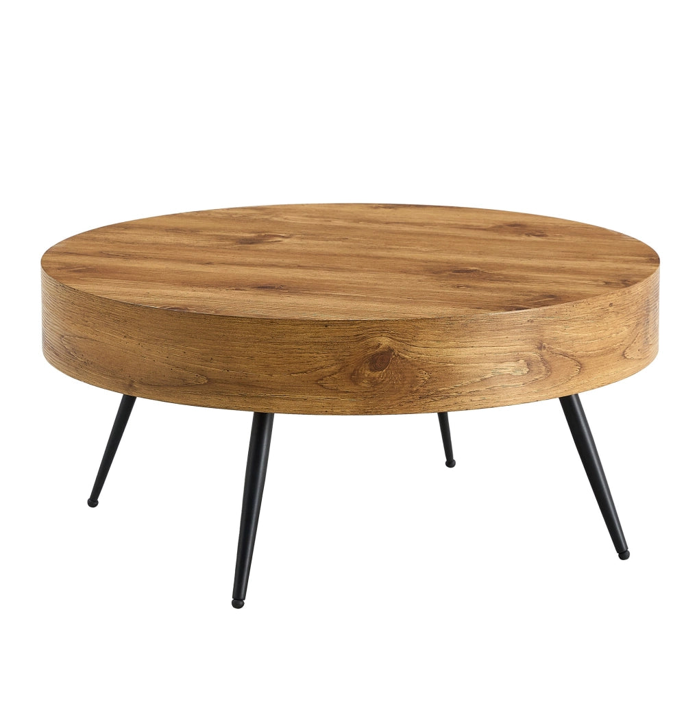 Tavolino da caffè 70x35.5 cm con design minimalista in MDF e metallo naturale