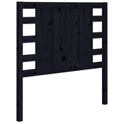 Testiera | Testata per Letto Nera 96x4x100 cm in Legno Massello di Pino
