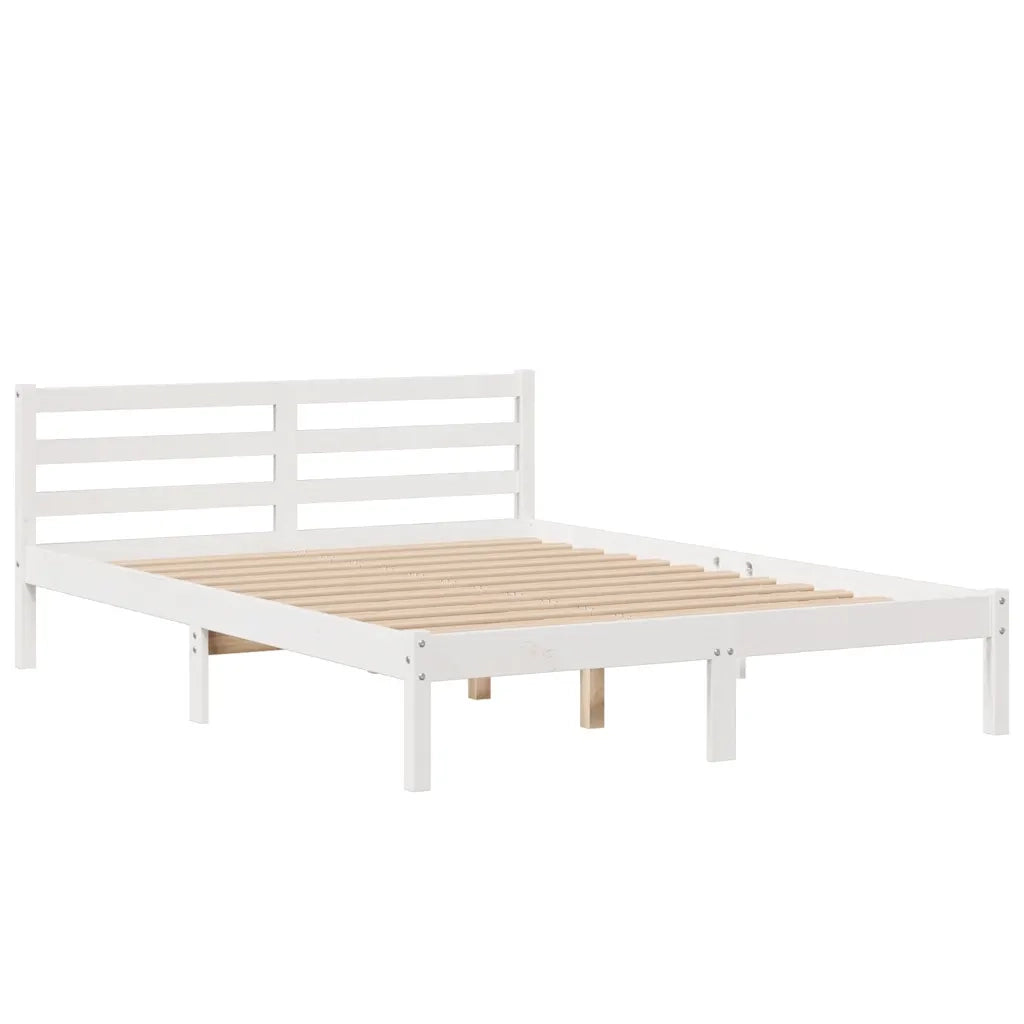 Letto Libreria senza Materasso Bianco 140x200 cm Legno di Pino 3321939