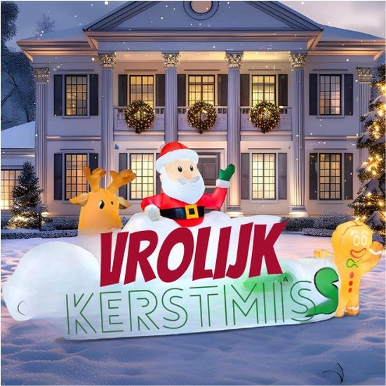 Tavolo di Natale Inflatabile Con Luce A Led Integrata Per Feste Di Natale In Casa E Fuori - Decorazione Esterna Di Natale - Illuminazione Accogliente Per Natale