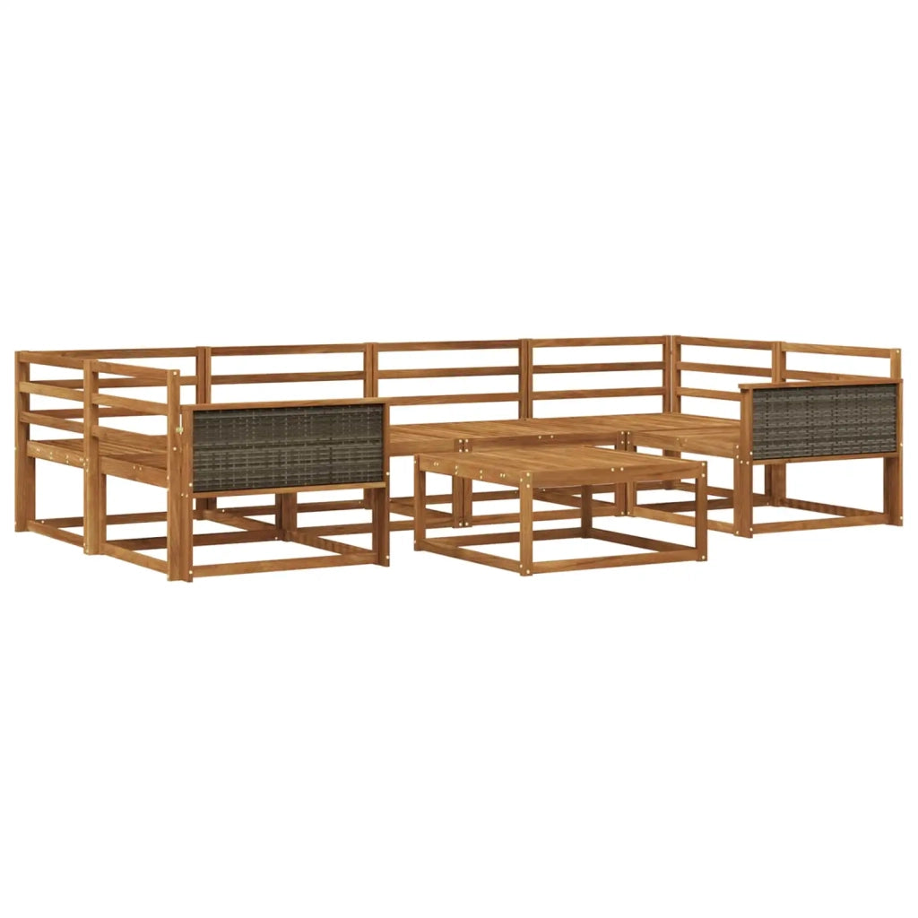 Set di divani da esterno 7 pcs Naturale