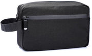 Toilette portatile per uomo, tas cosmetico da viaggio, rasoio da bagno impermeabile, con maniglia, grande capacità di stoccaggio (nero)