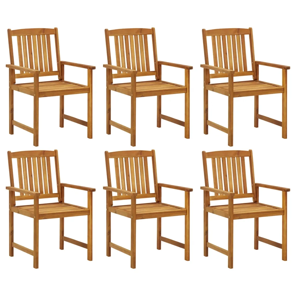 Sedie da Giardino con Cuscini 6 pz in Legno Massello di Acacia cod mxl 25499