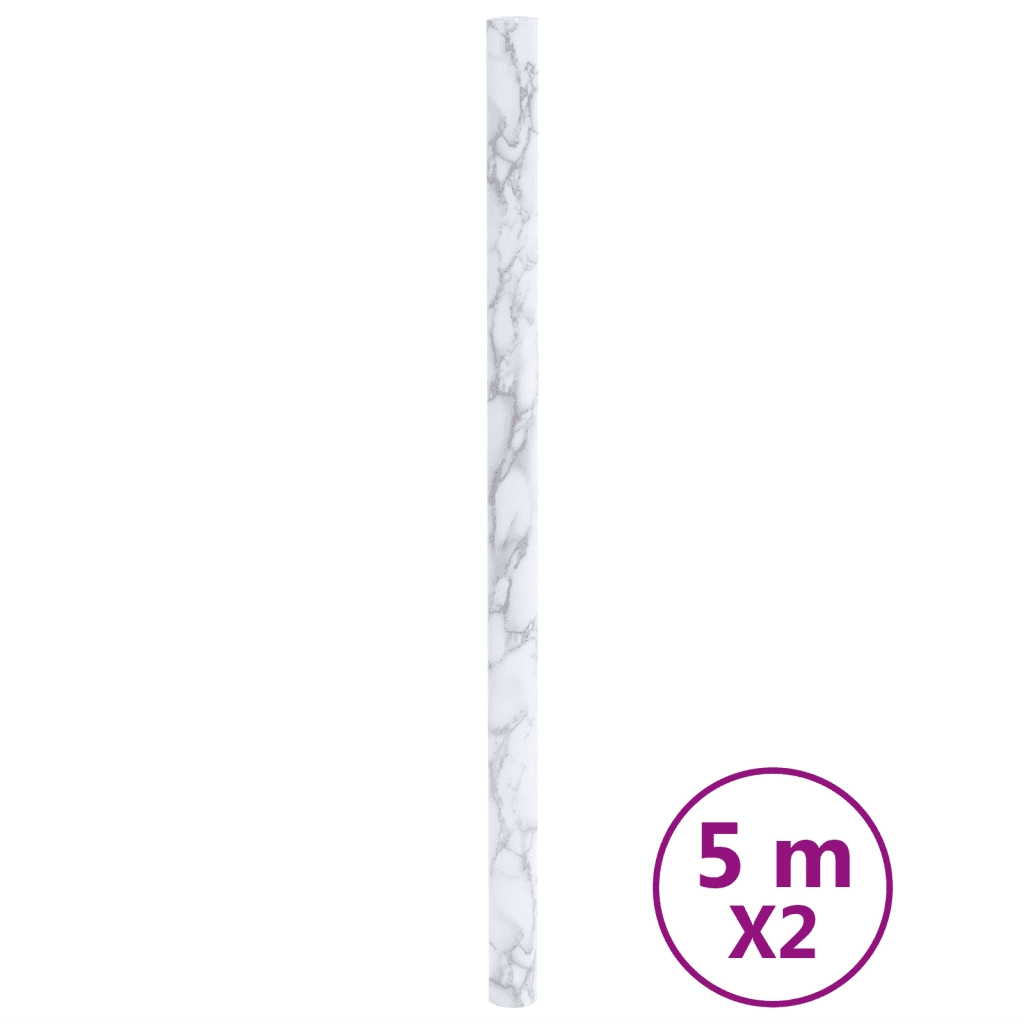 Adesivi per Mobili Autoadesivi Bianco Marmoreo 90x500 cm in PVC CFW6801972