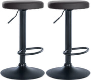 Set di 2 sgabelli da bar Ponte in similpelle nero,Metallo nero opaco