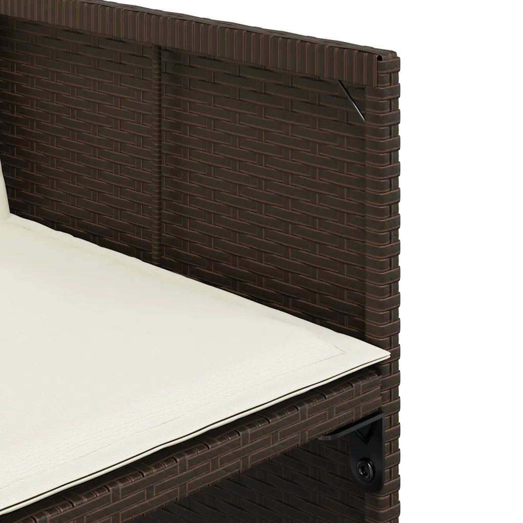Set da Pranzo da Giardino 13pz con Cuscini Marrone Polyrattan 3211221