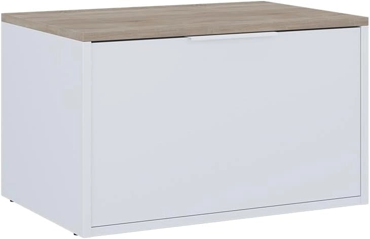 Credenza Betti, Antracite/Sonoma, 60 x 36 cm con porte, adatto per la conservazione in soggiorno o in camera da letto