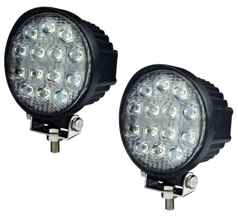 2 X FARO SUPPLEMENTARE PROFONDITA' AUTO FUORISTRADA 12V ROTONDO 14 LED 6000K 42W