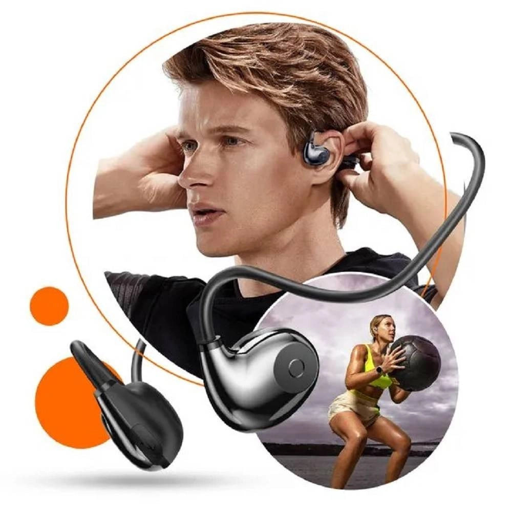 Trade Shop - Auricolari Sportivi Conduzione Ossea Cuffie Bluetooth Senza Fili Hi8 Android Ios -