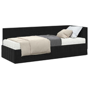 Letto singolo | Letto per adulti | Struttura Letto Angolare con Materasso 2 pcs Nero Velluto