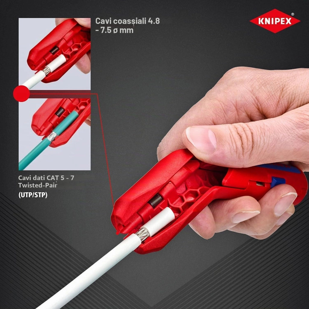 Spelacavi Universale Knipex Ergostrip 135 mm