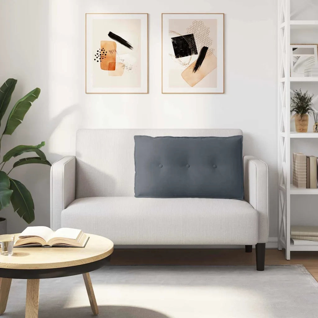 Cuscino per Schiena Grigio scuro 80 x 50 cm Tessuto in Cords