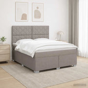Letto box spring con materasso Tortora 140 x 200 cm Tessuto 3453434