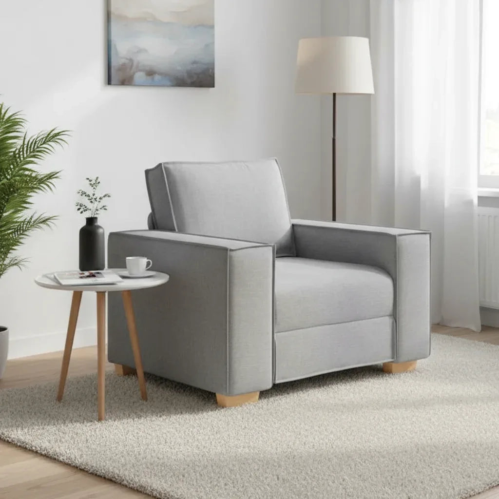 Poltrona Divano Grigio Nuvola 100x78x84 cm Tessuto 4104968
