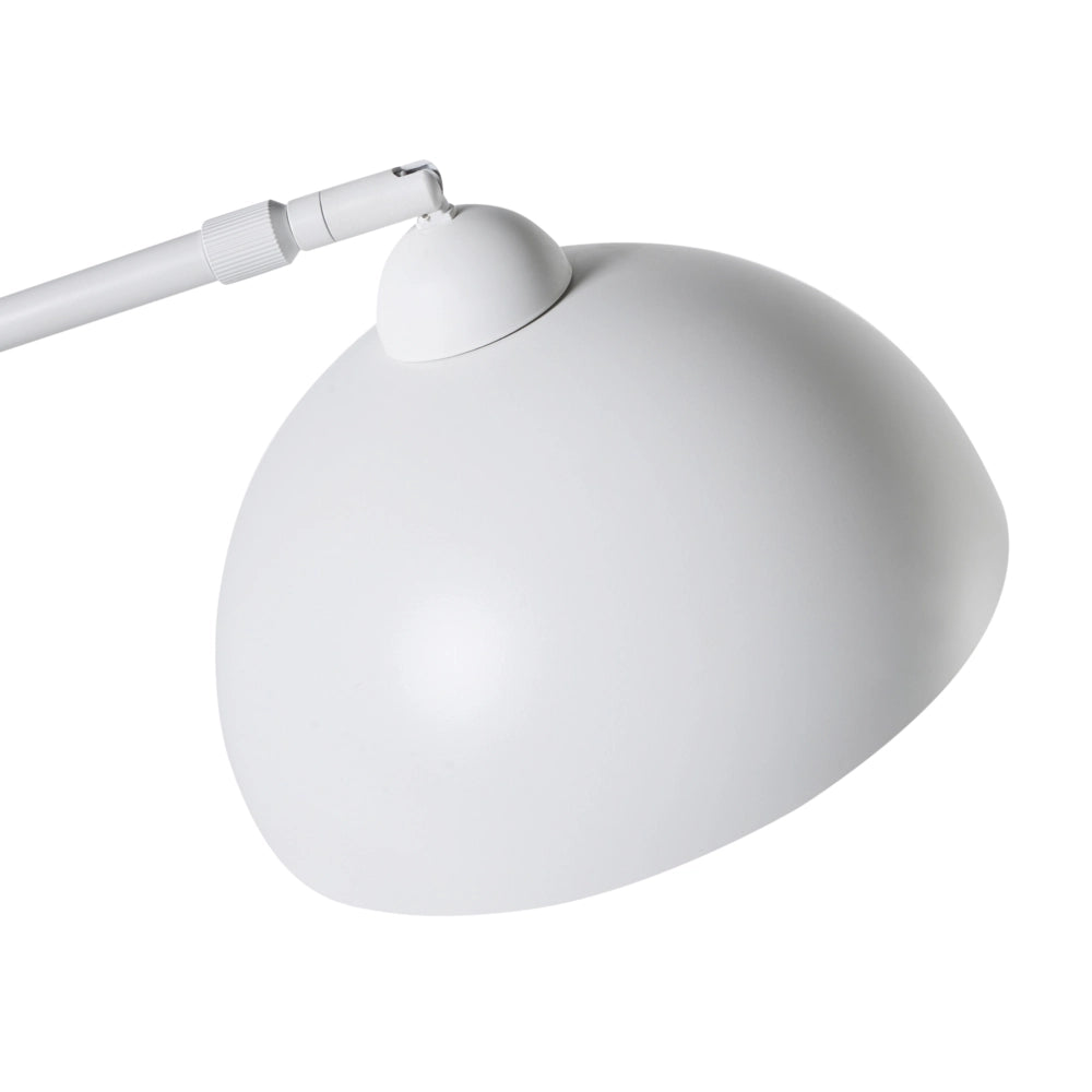 Lampada da terra a braccio struttura in metallo e paralume regolabile bianco in stile moderno per soggiorno e camera da letto