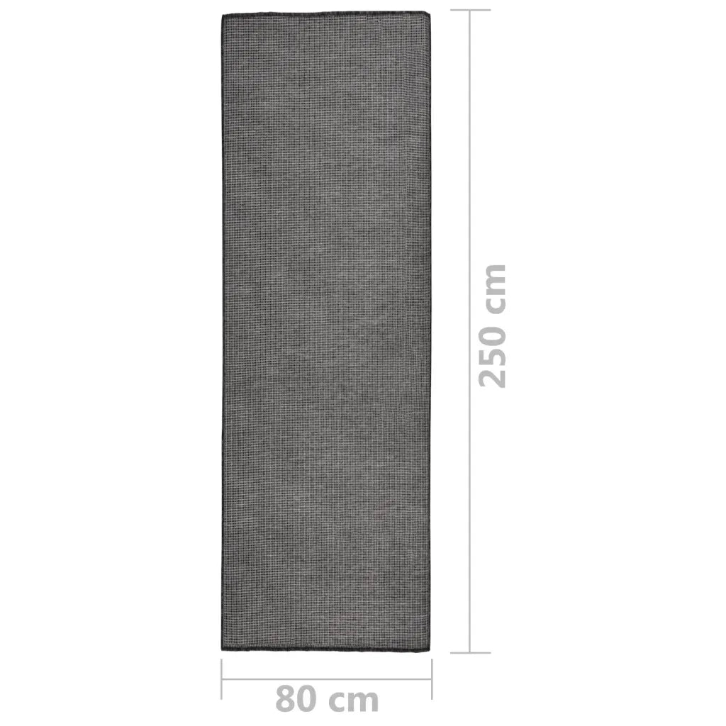 Tappeto da Esterni a Tessitura Piatta 80x250 cm Grigio 340772