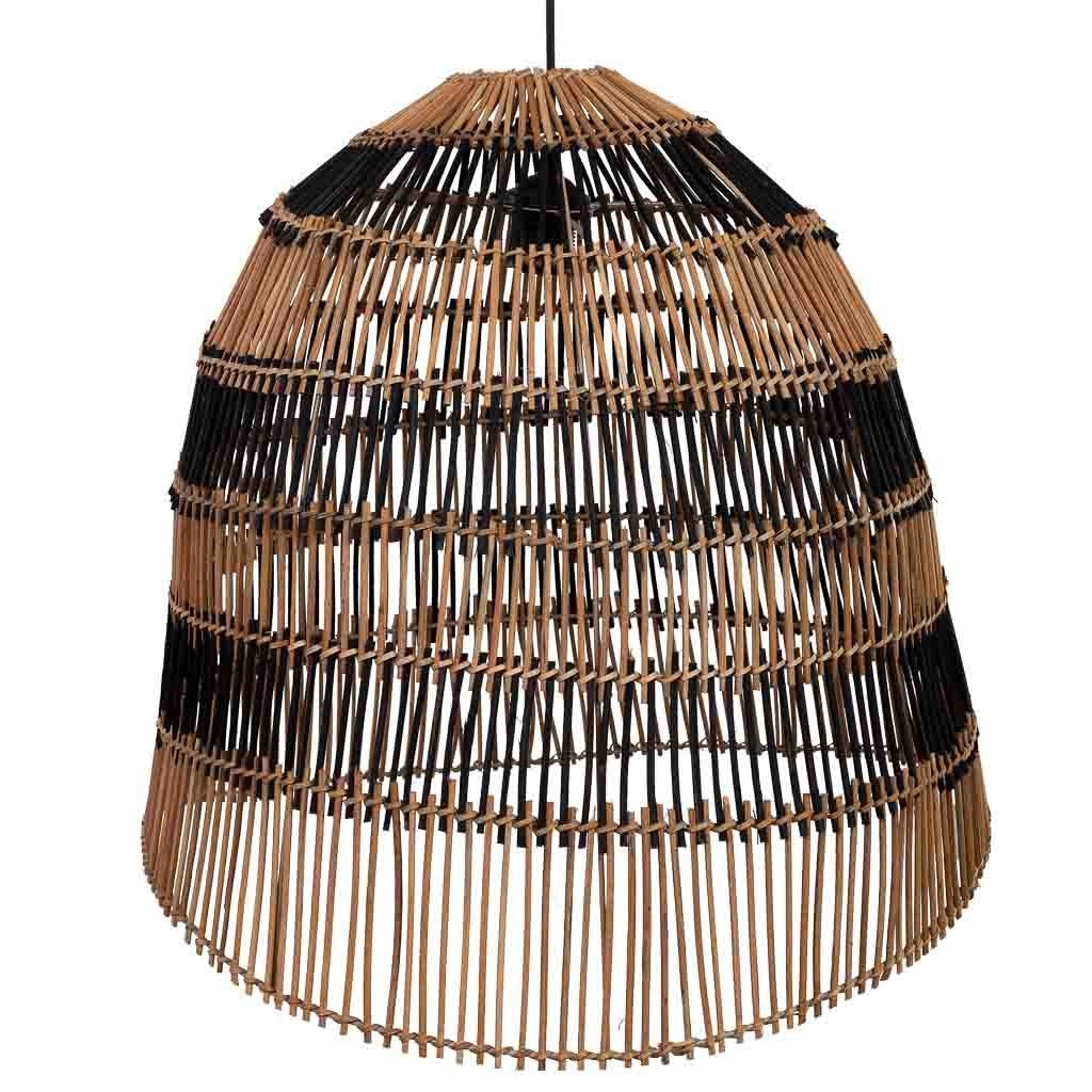Lampada da soffitto in rattan marrone D56x55,5h cm