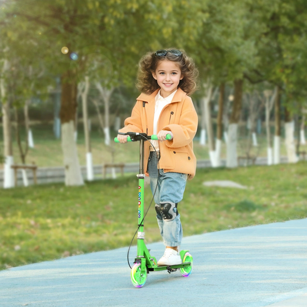 Monopattino per bambini pieghevole ¨C Xylo ¨C struttura in metallo con doppi freni, 3-8 anni, verde