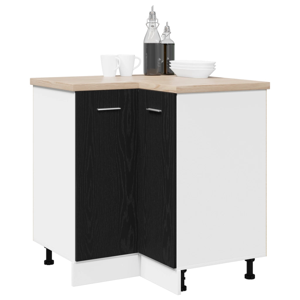 Armadio d'angolo in rovere nero  - 75.5x75.5x81.5 cm