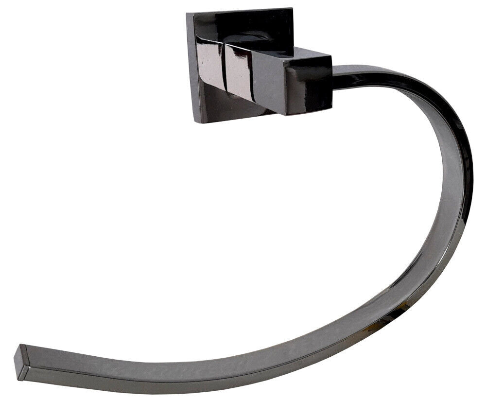 Set da bagno acciaio cromato e vetro satinato 6 pezzi arredo moderno 52920