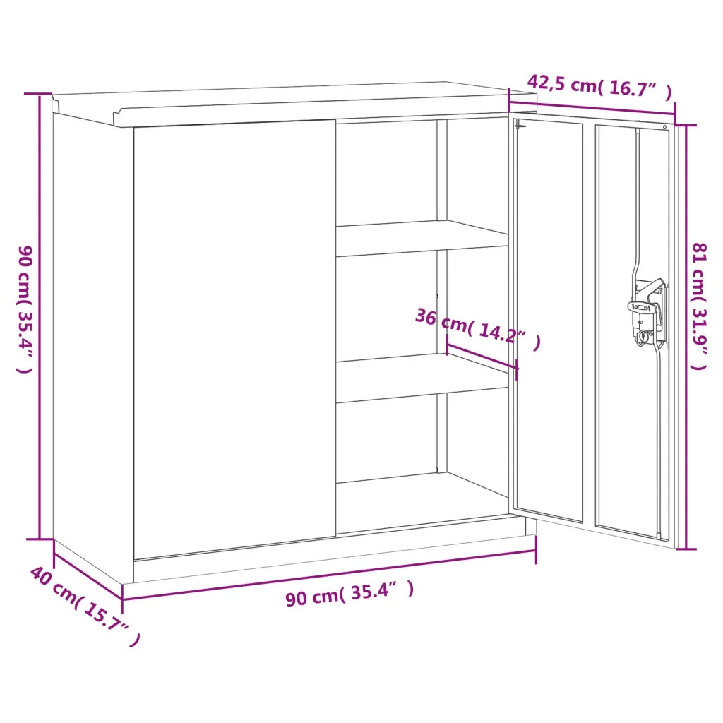 Armadio Classificatore Nero 90x40x90 cm in Acciaio CFW6966926