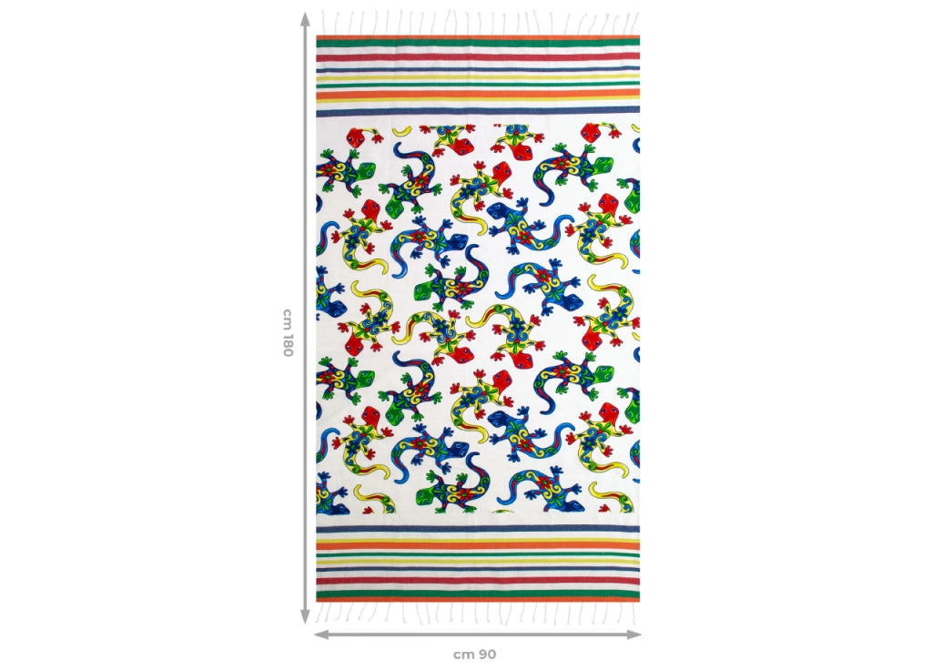 Telo Mare Fouta Per Spiaggia Fantasia Rigata Multicolore Leopard Pesci - Fouta - Mozambico