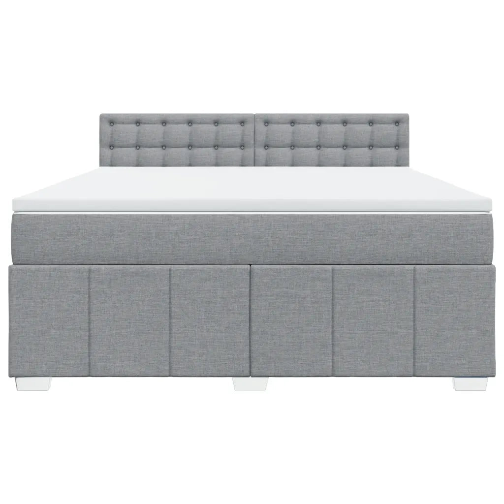 Giroletto a Molle con Materasso Grigio Chiaro180x200 cm Tessuto