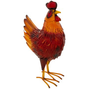 Figura decoración gallo de metal multicolor 22x14x36h cm