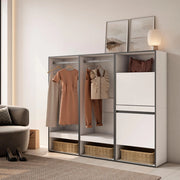 Armadio Aperto, 180x35x145cm, Camera da letto, Scarpiera, Bianco RF3487