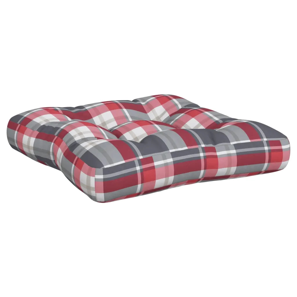 vidaXL Cuscini per Pallet 2 pz Rossi a Quadri in Tessuto