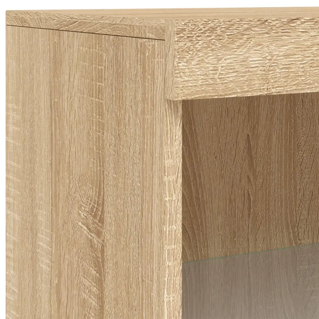 Credenza | Madia | Buffet da pranzo | Armadio da pranzo con Luci LED Rovere Sonoma 60,5x37x100 cm