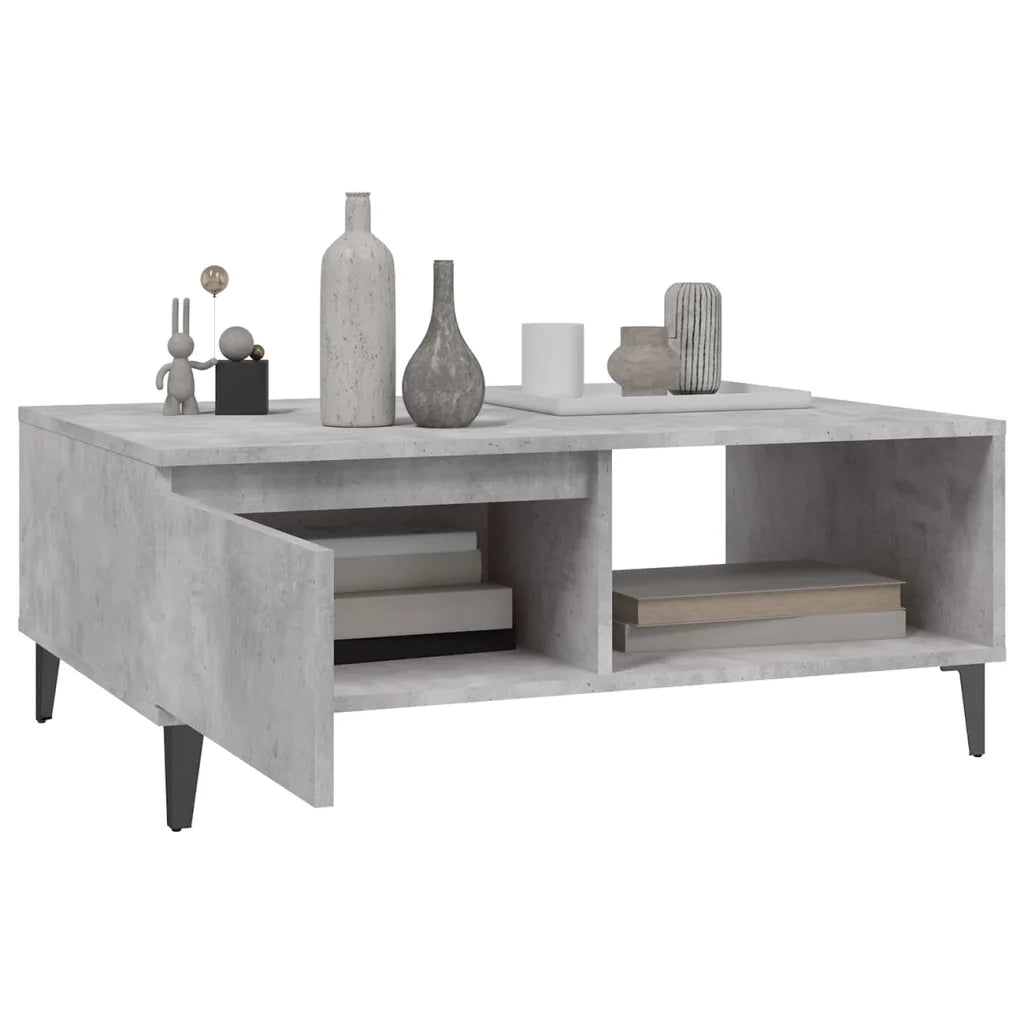 Tavolino da Salotto Grigio Cemento 90x60x35 cm in Truciolato cod mxl 29769