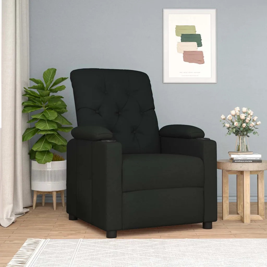 Divano Sedia-Poltrona Reclinabile in Tessuto Nero 625417