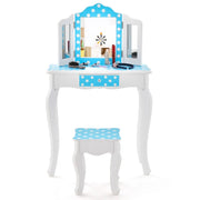Toeletta per bambini con specchio rimovibile 60 x 27,5 x 97,5 cm pratica e sicura design a pois rosa in MDF bianco 20_0011526