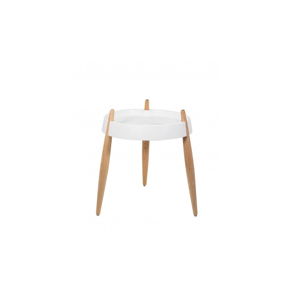 Zafferano Tavolino Liolà h47cm Bianco - Frassino naturale