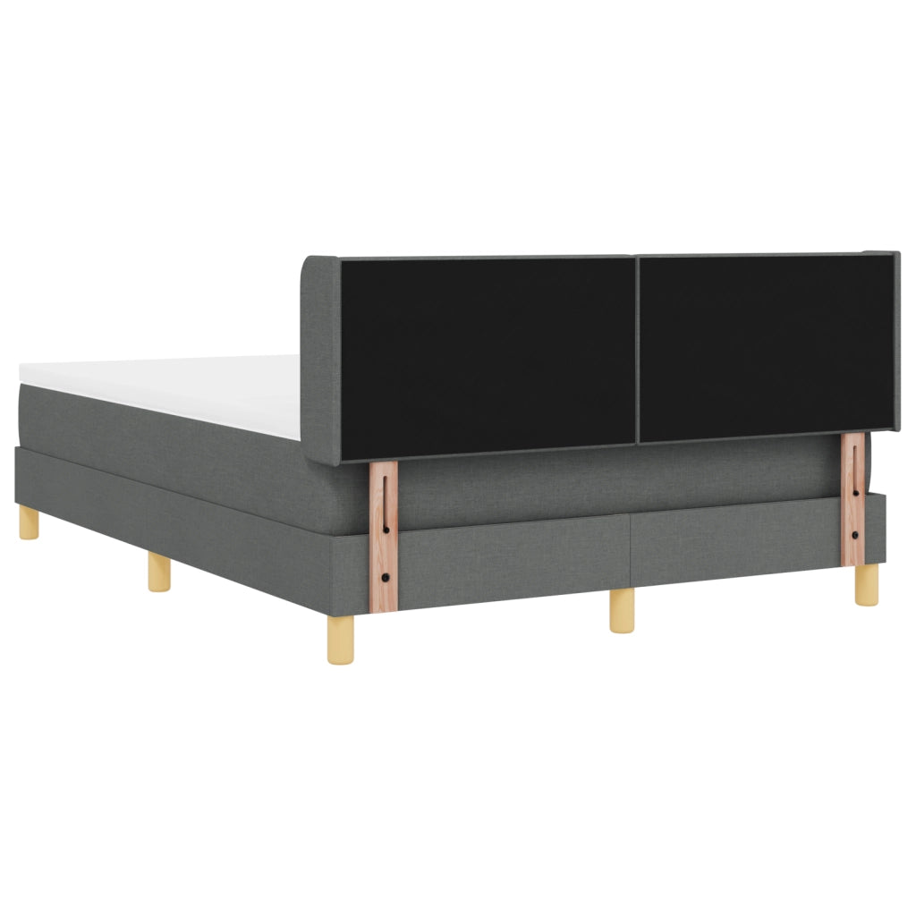 Letto Box Spring con Materasso Grigio Scuro 140x190 cm Tessuto