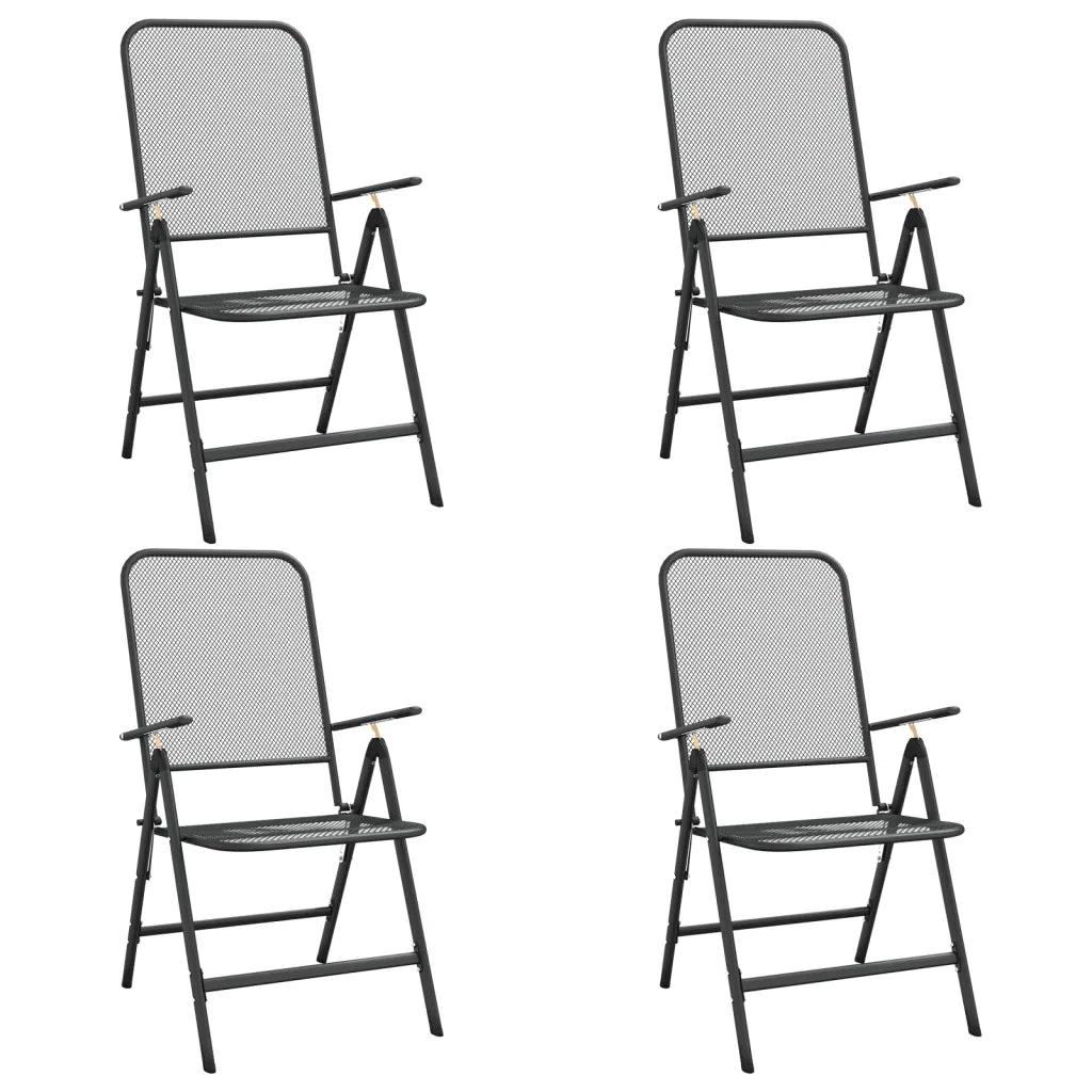 Set da Pranzo da Giardino 5pz | Set Salotto da Giardino Antracite in Rete Metallica