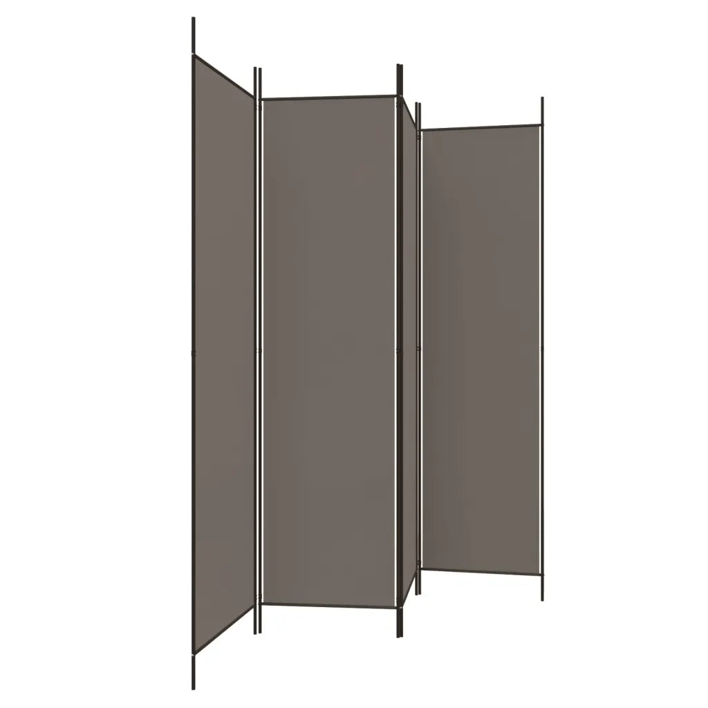 Divisorio a 4 Pannelli Antracite 200x220 cm Tessuto 350200