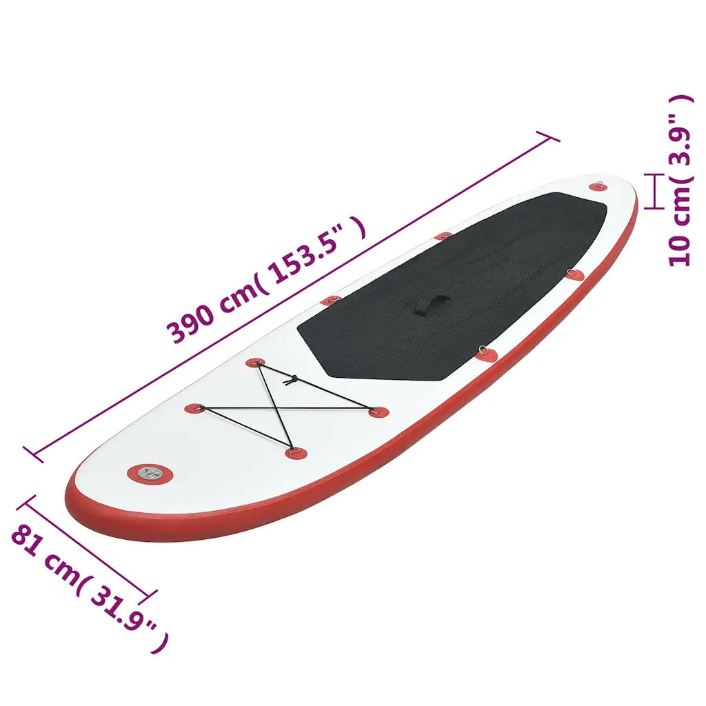 Set Tavola da SUP e Surf Gonfiabile Rosso e Bianco 92203